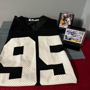 🌸 EUC Lloyd #95 Pittsburg Steelers NFL Jersey, Size: 52 XL & 2 Football Cards